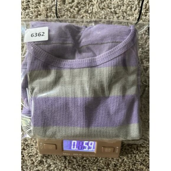 So Long Sleeve Kangroo Pouch Pull Over Long Hood T-Shirt Size XS Purple Gray - Picture 16 of 16